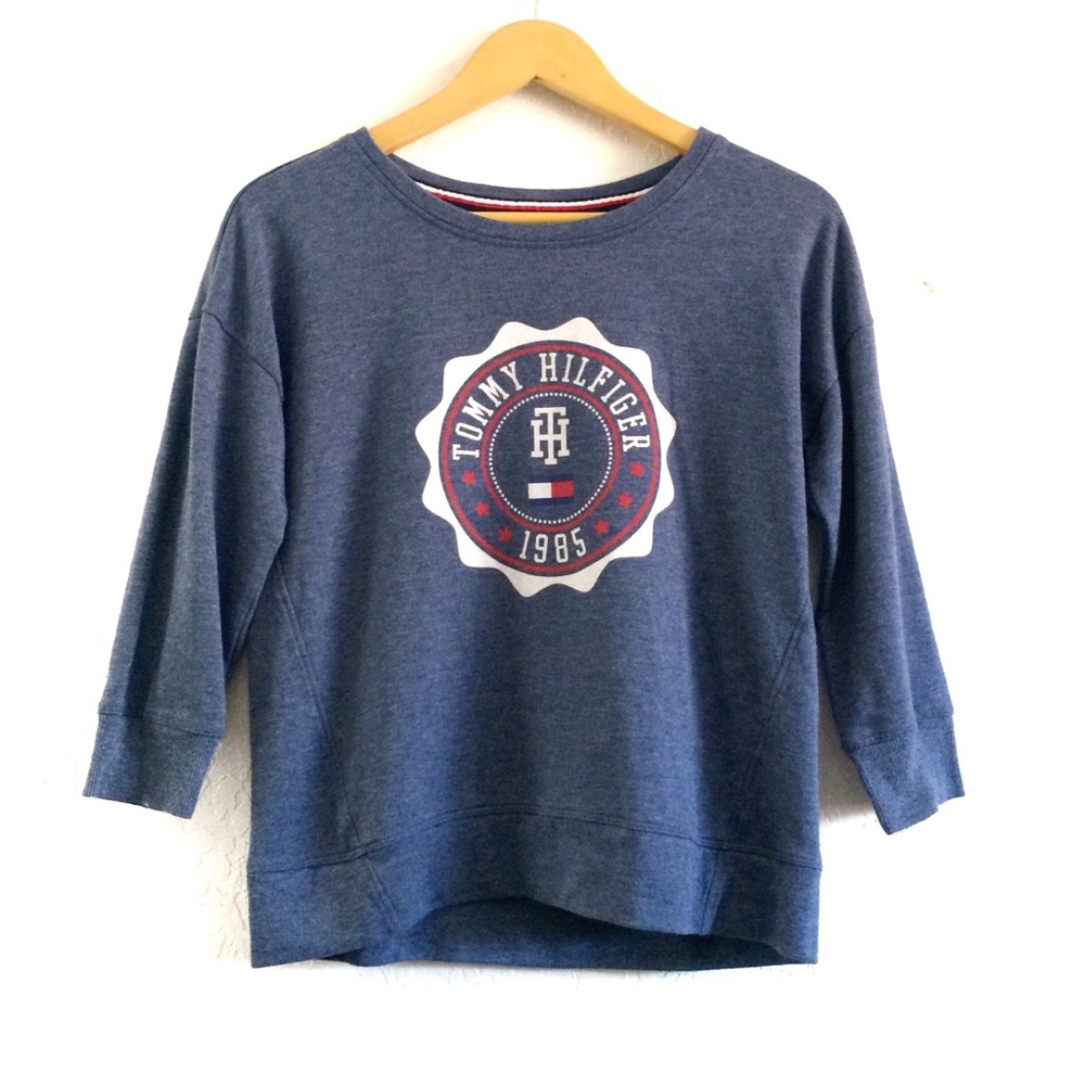 Tommy Hilfiger Crop Sweatshirt Spell Out Logo  M